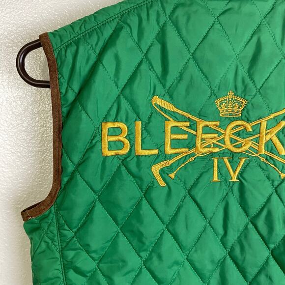 Ralph Lauren Bleeker Vest Jacket Womens Small Green Full Zip Outdoor Embroidered - Picture 7 of 8